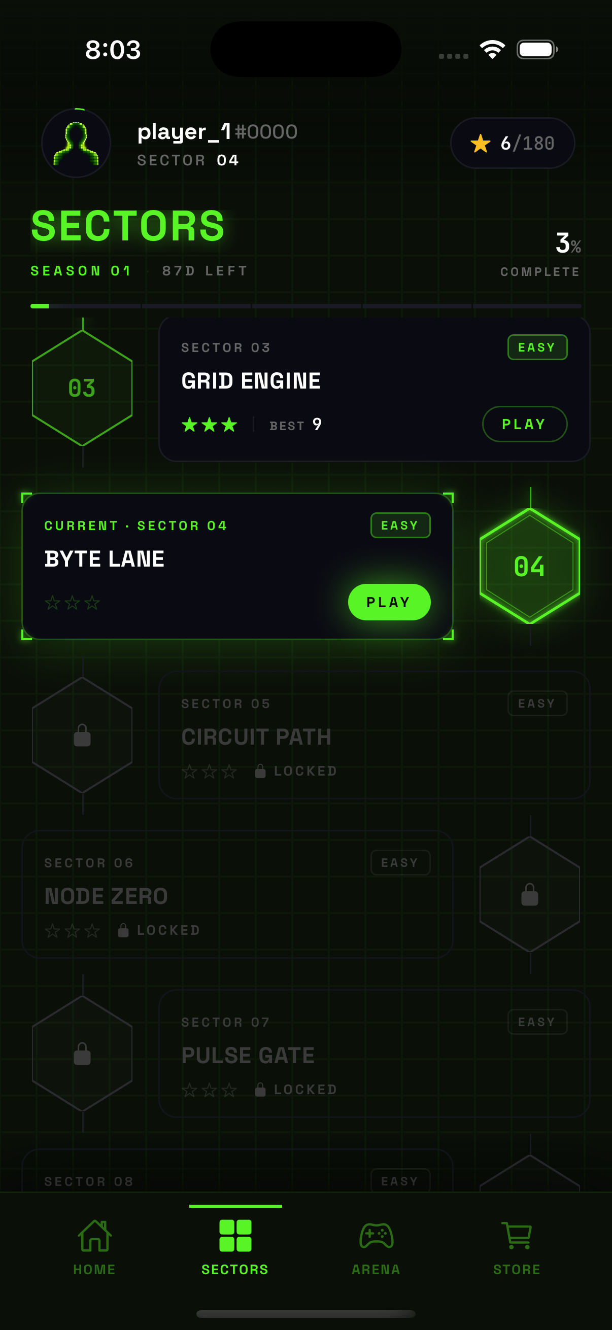 Snake N Friends sectors level select